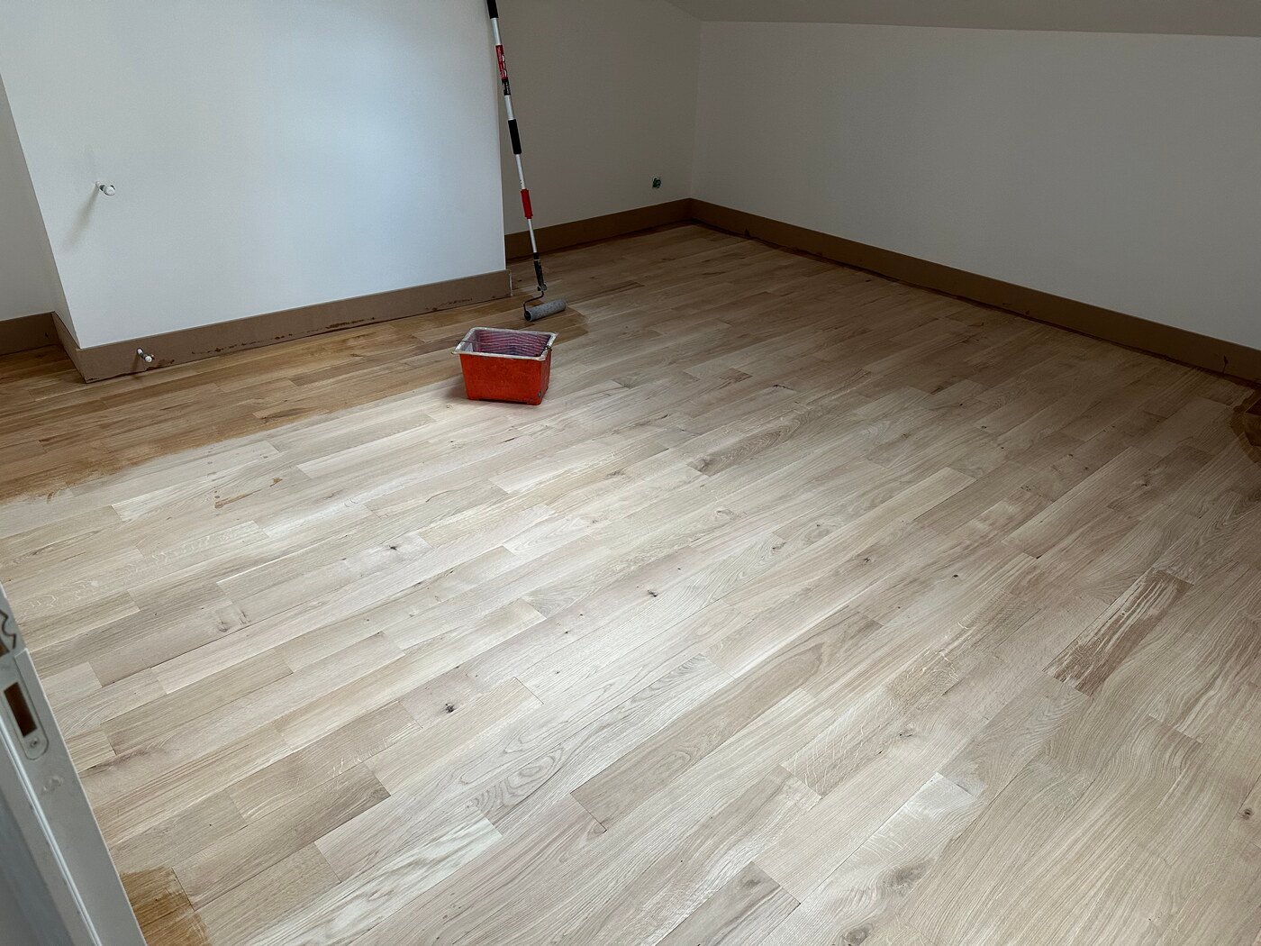 Parquet chêne massif posé collé
